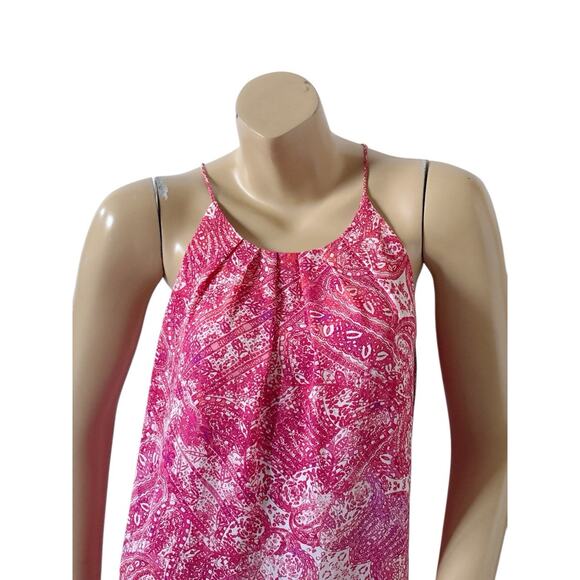 VIOLET & CLAIRE Womens Size Medium Sleeveless Boho Print Pleated Tank Top Shirt - Picture 5 of 8